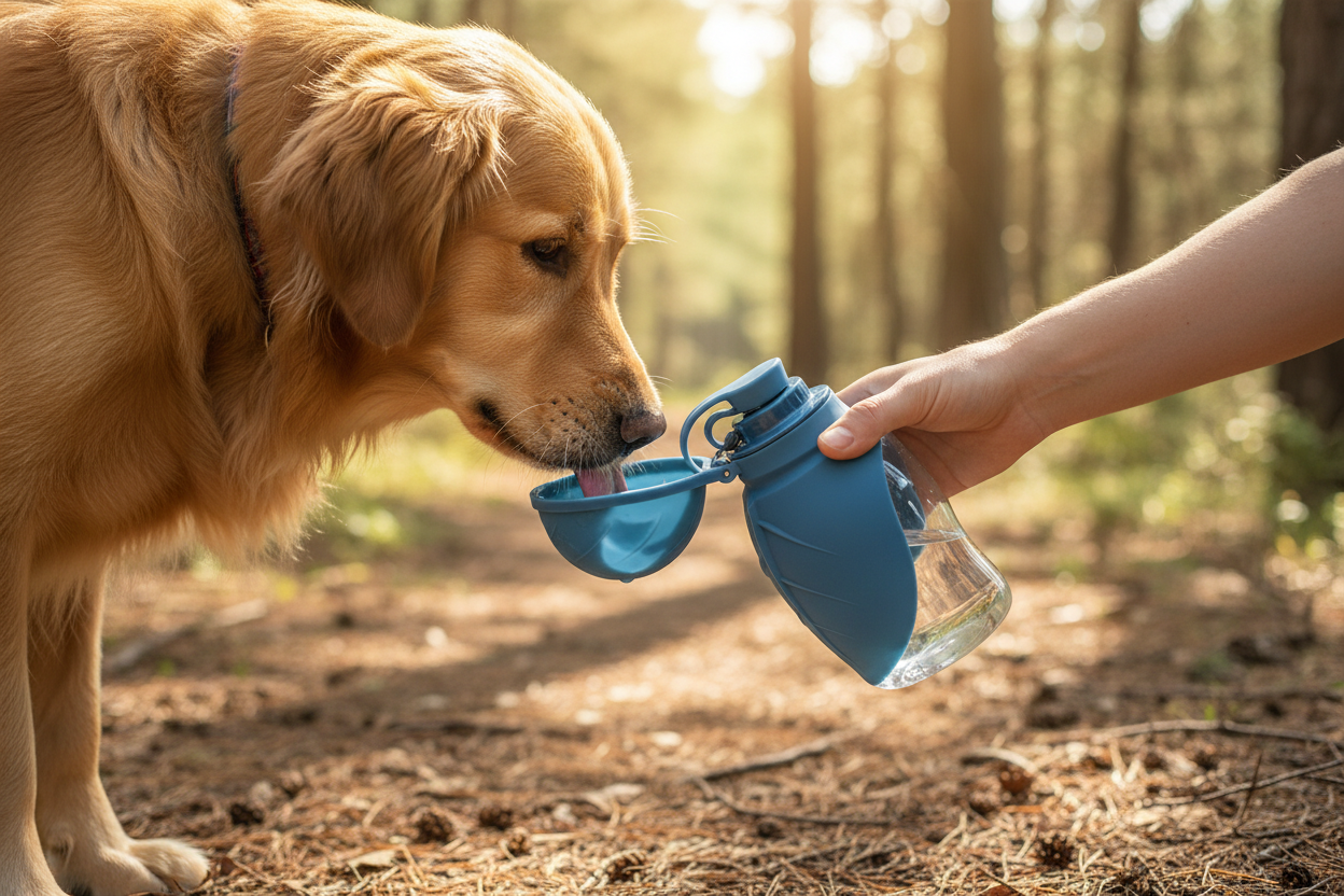 Foldable Silicone Dog Water Bottle — Portable & Leak-Proof